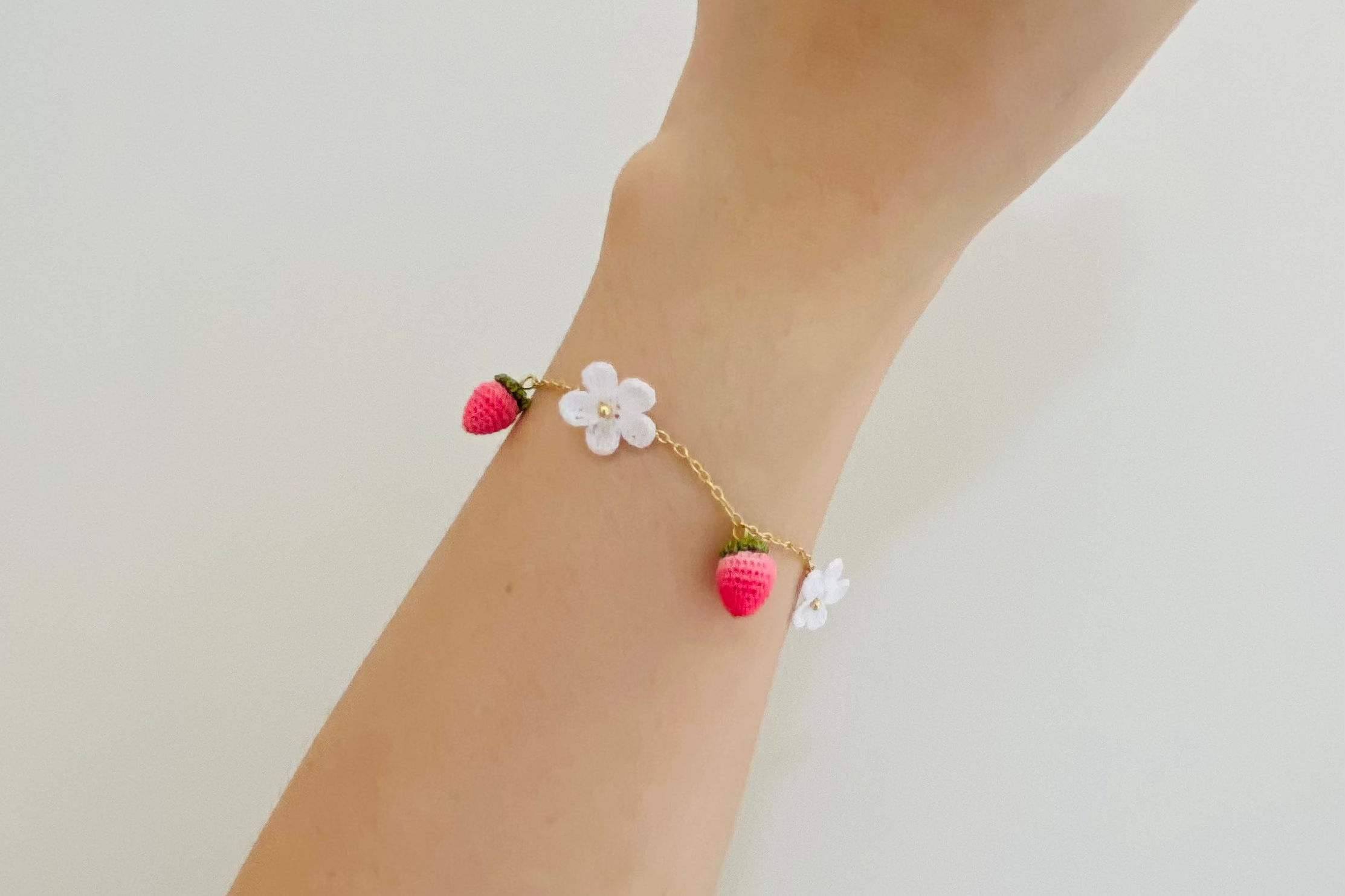 Micro Crochet Bracelets | Pink Strawberry