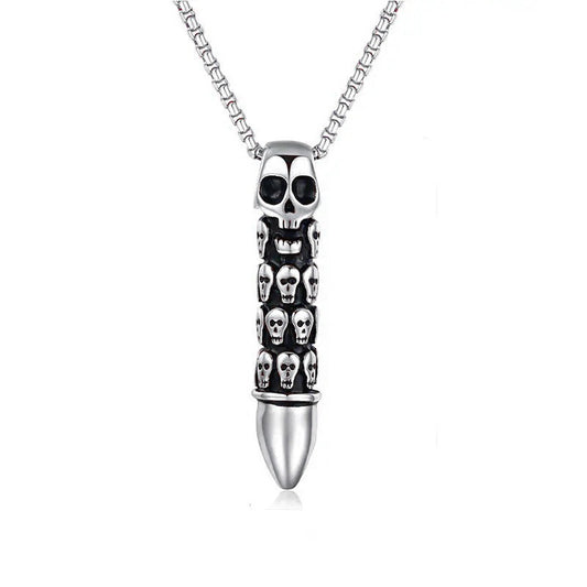 Stainless Steel Skull Knife Necklace