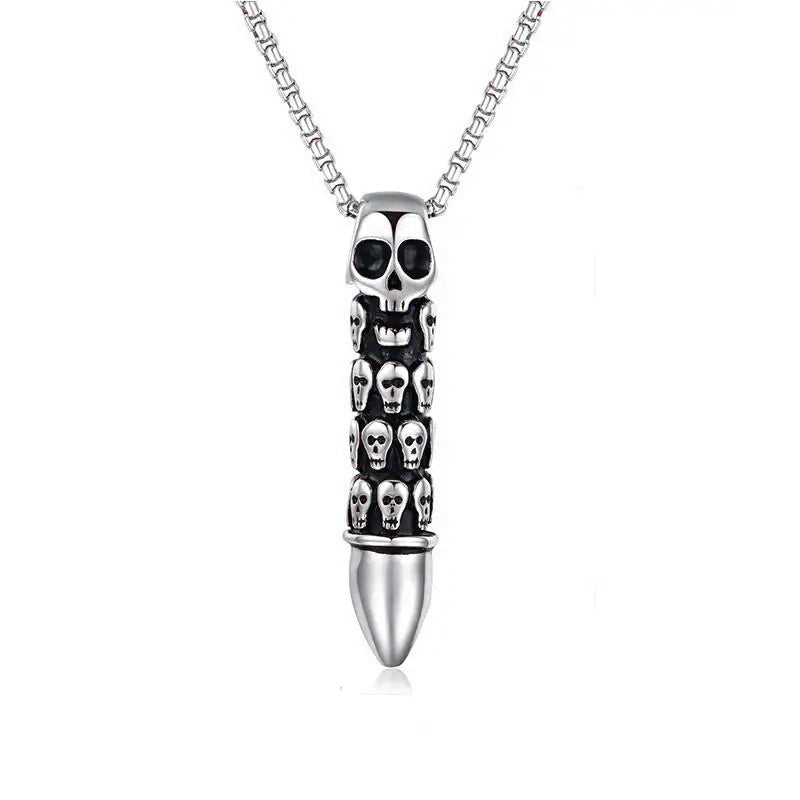 Stainless Steel Skull Knife Necklace
