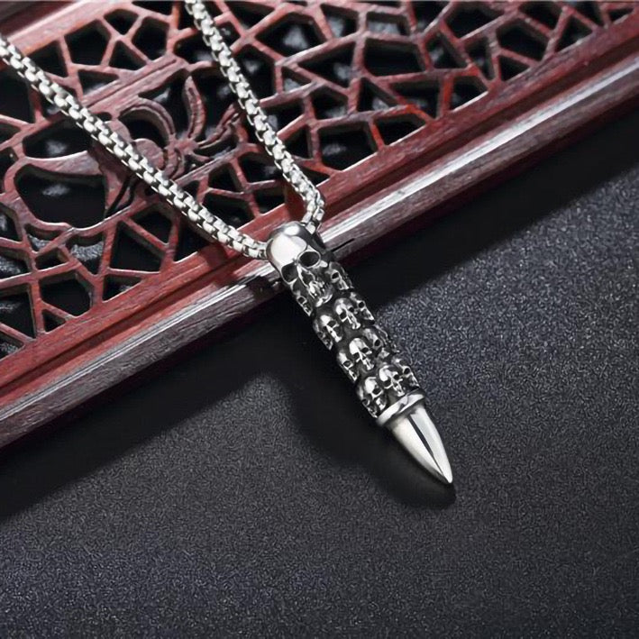 Stainless Steel Skull Knife Necklace