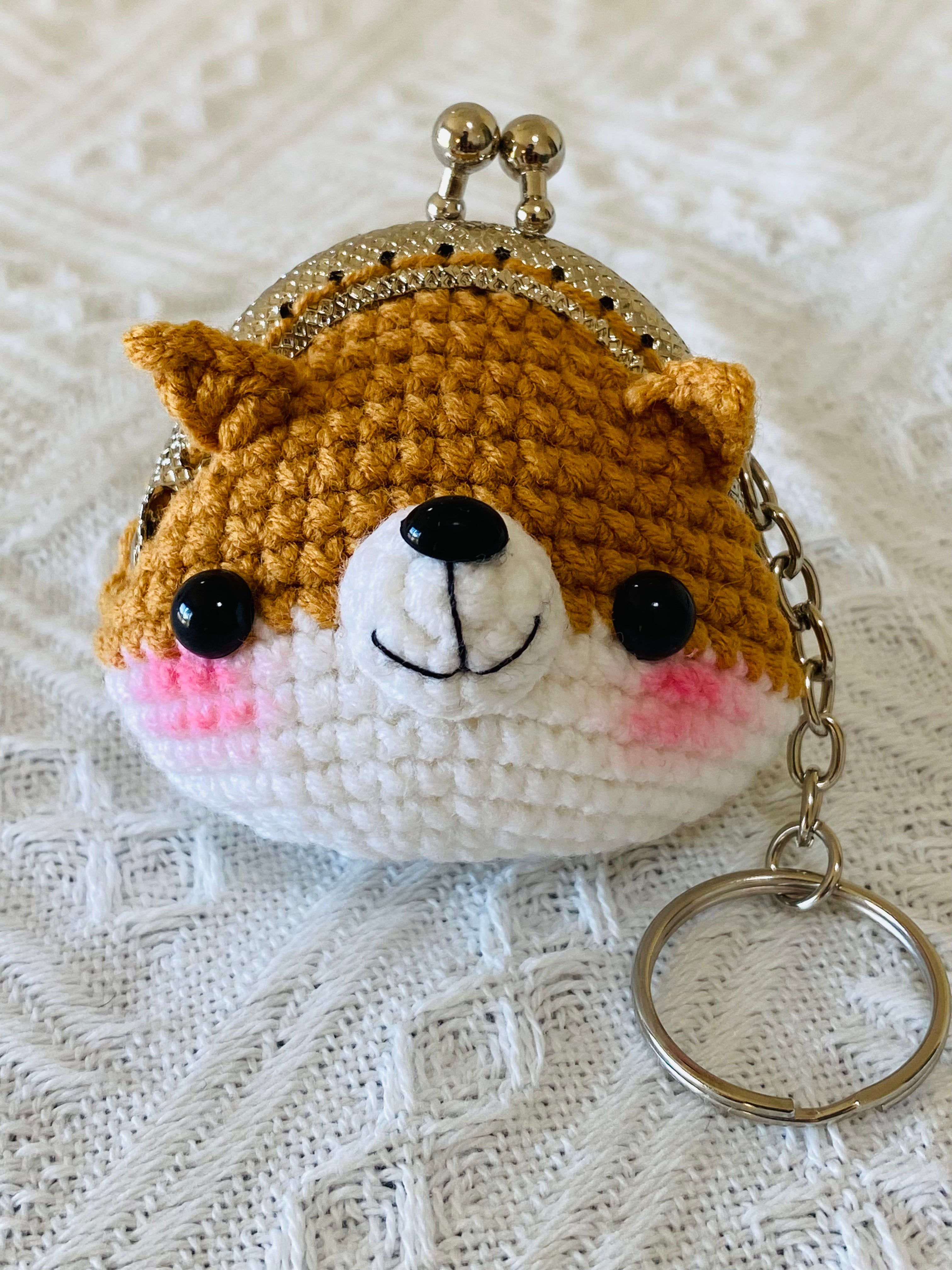 Crochet Keychains | Corgi Coin Purse