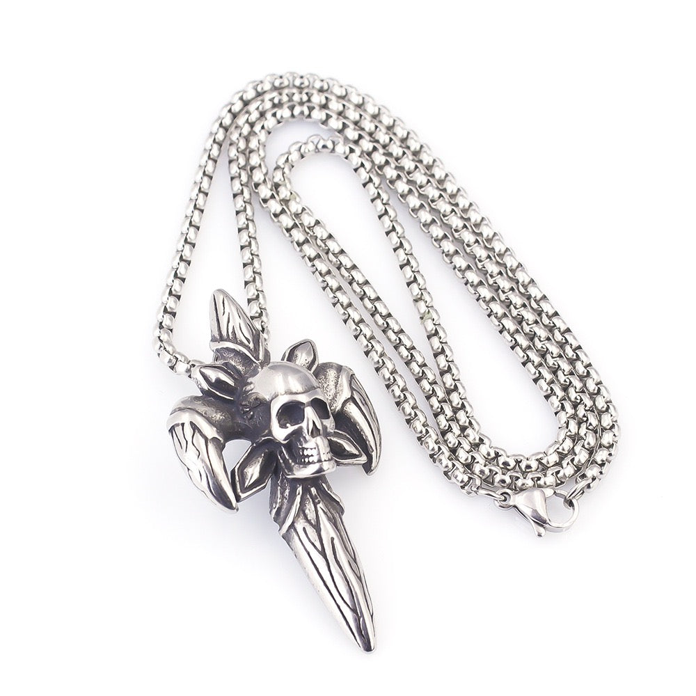 Stainless Steel Hiphop Skull Necklace