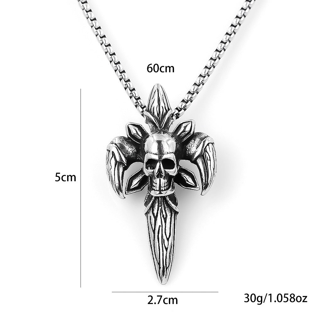 Stainless Steel Hiphop Skull Necklace