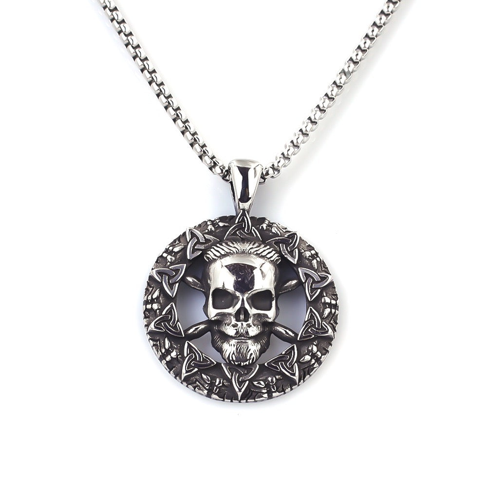 Stainless Steel Viking Skull Necklace