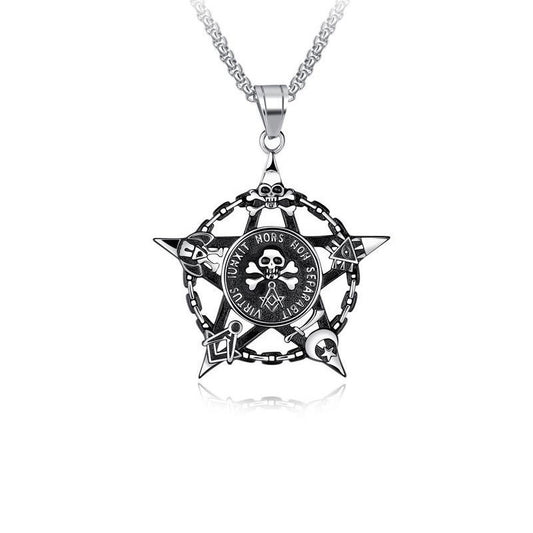 Stainless Steel Skull Star Fashion Necklace