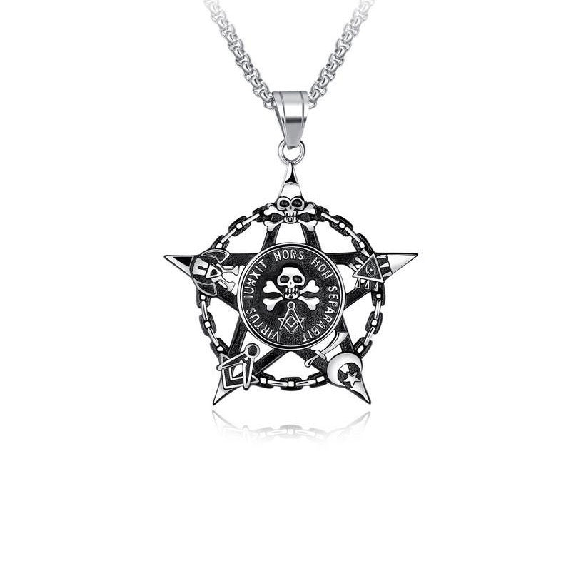 Stainless Steel Skull Star Fashion Necklace