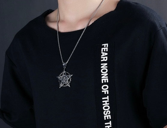 Stainless Steel Skull Star Fashion Necklace