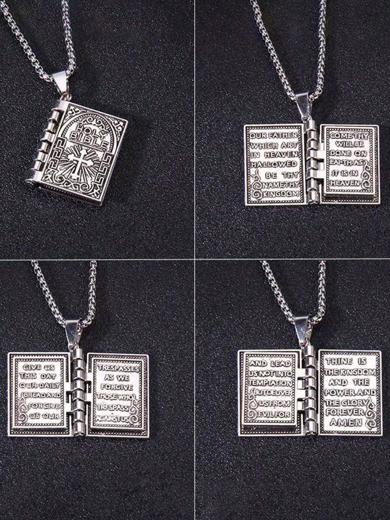 Stainless Steel Holy Bible Necklace