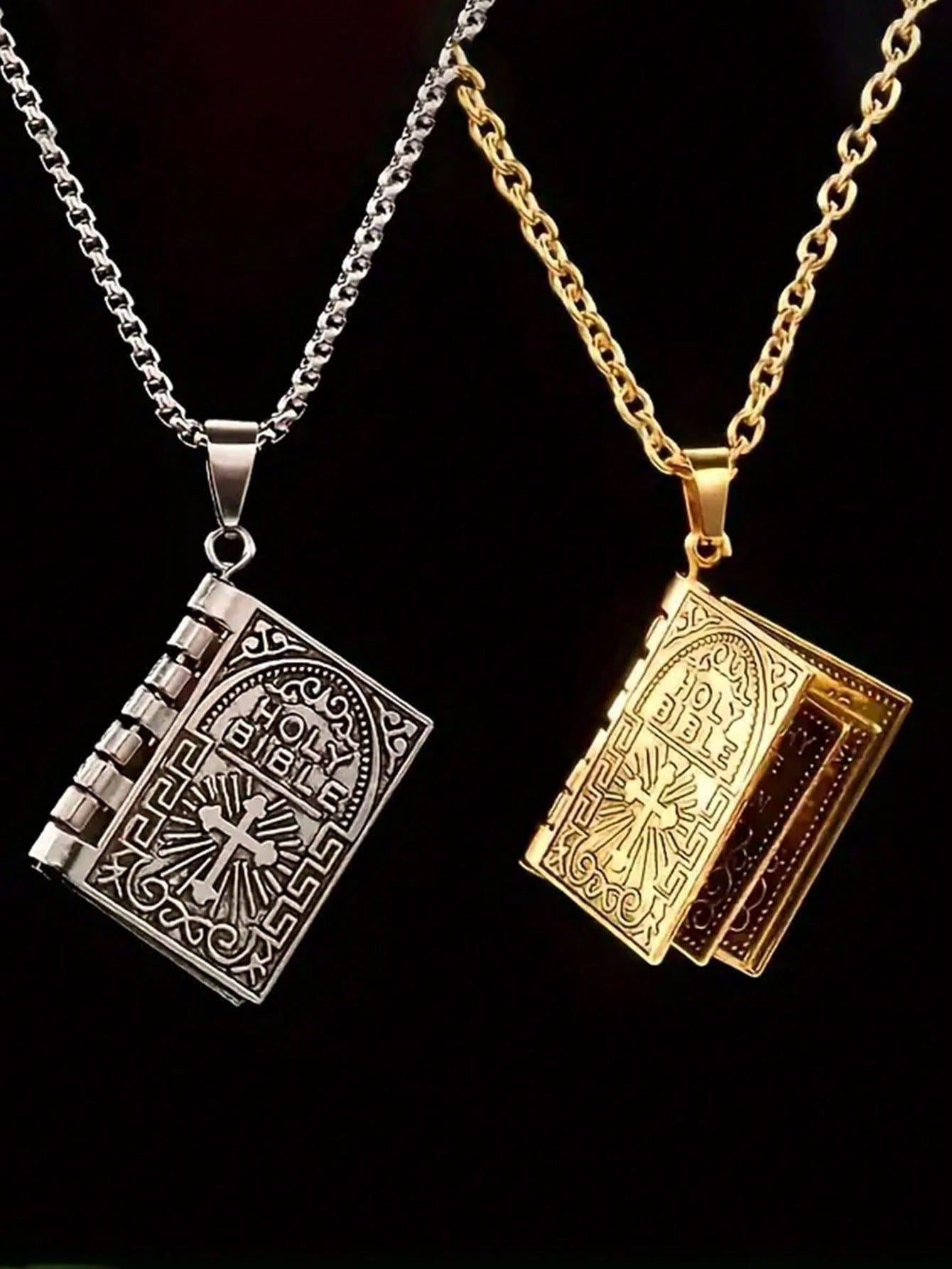 Stainless Steel Holy Bible Necklace
