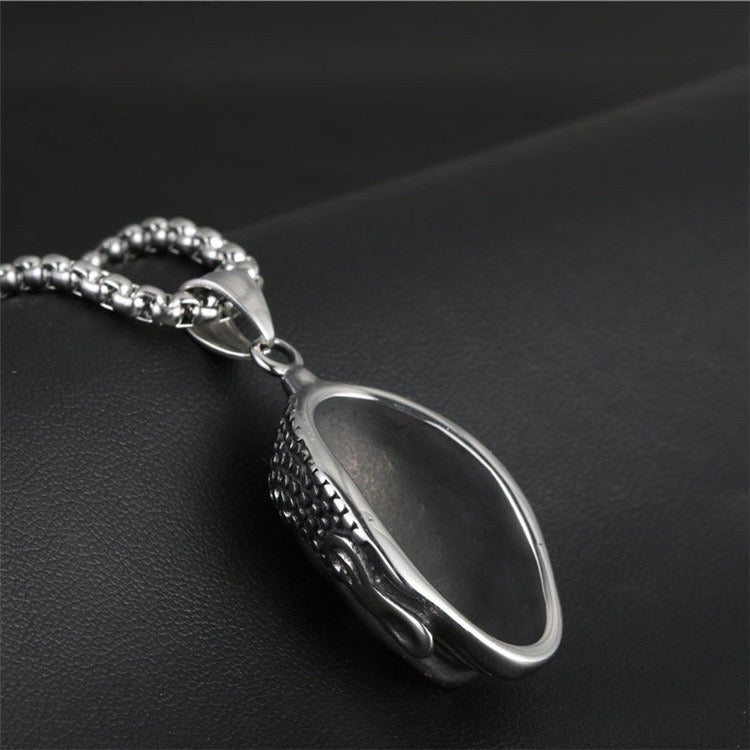 Stainless Steel Buddha Head Necklace