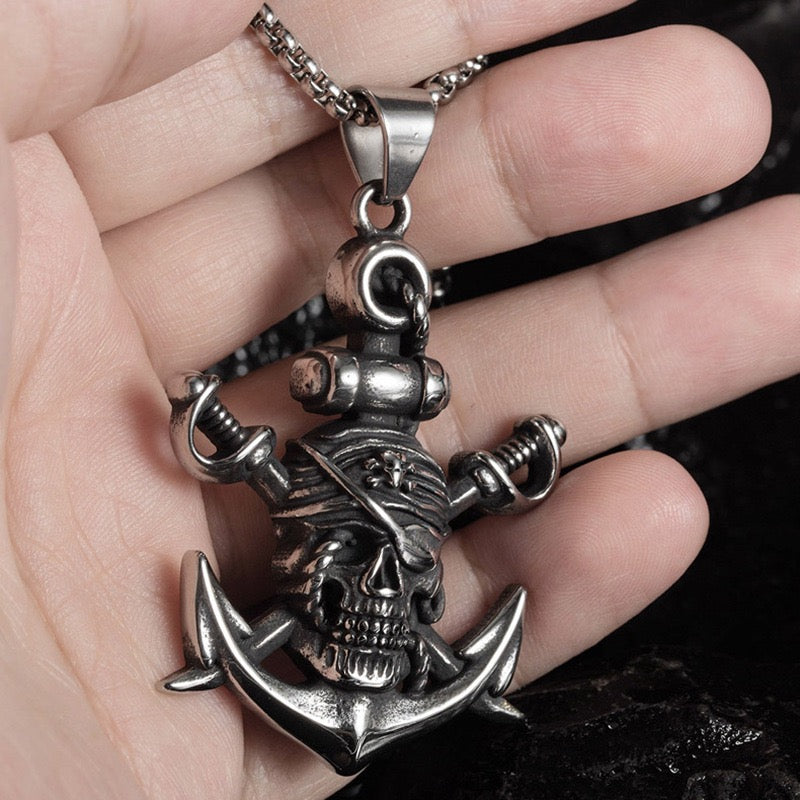 Stainless Steel Pirate Anchor Necklace