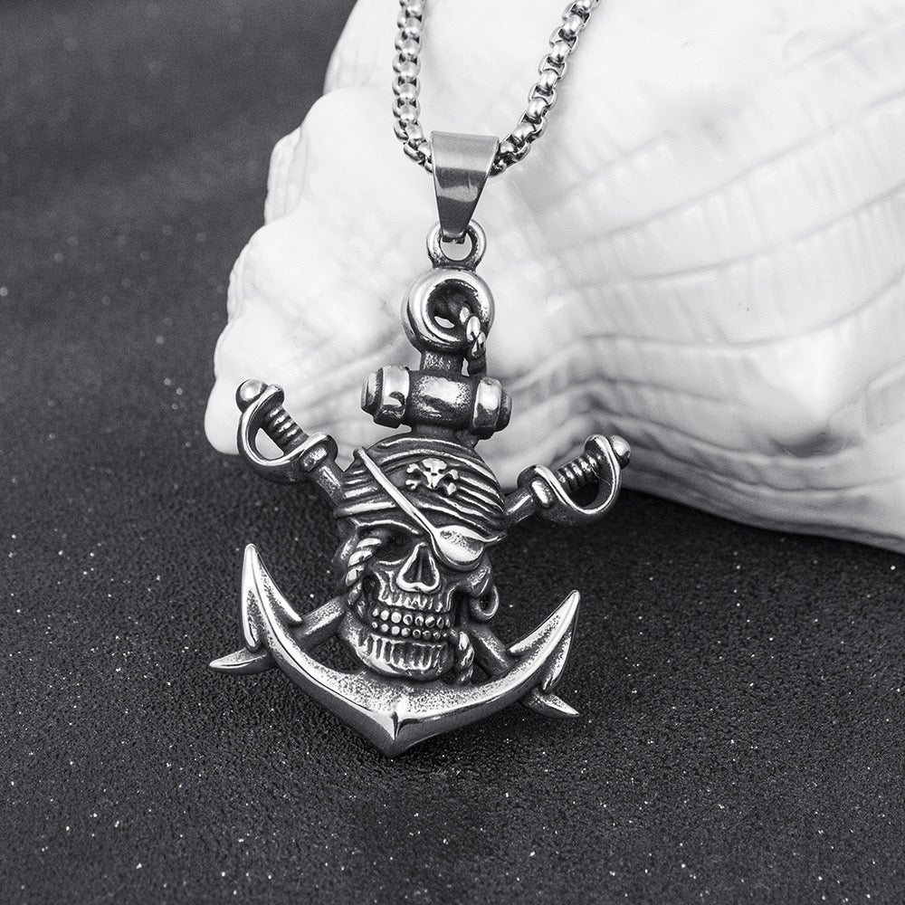 Stainless Steel Pirate Anchor Necklace