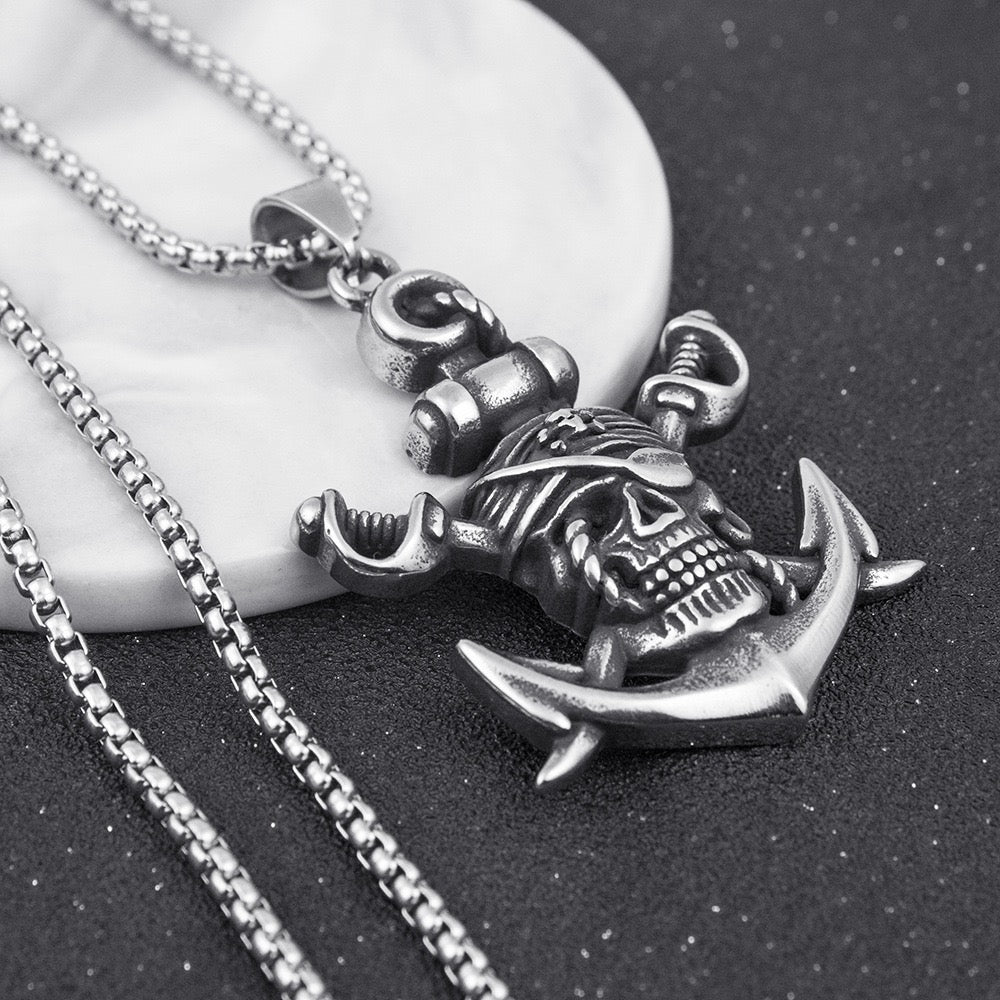 Stainless Steel Pirate Anchor Necklace