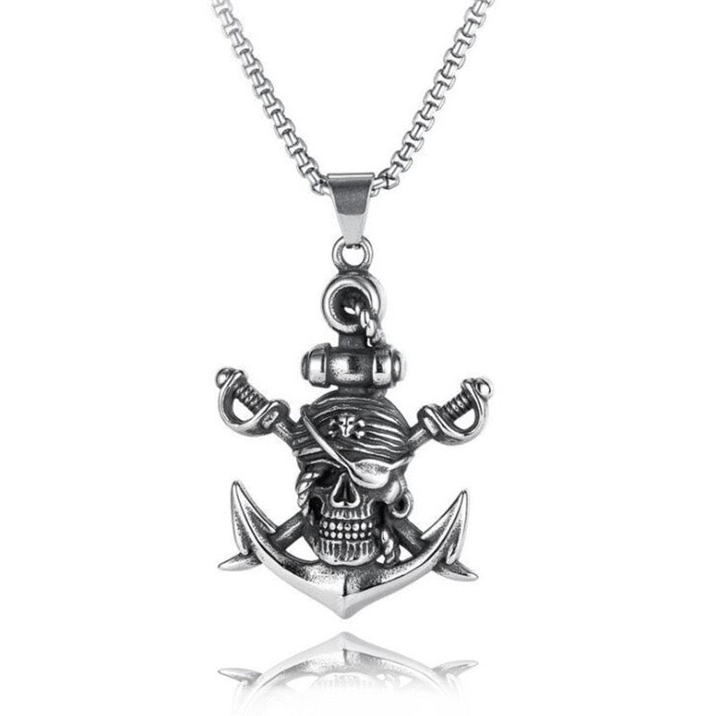 Stainless Steel Pirate Anchor Necklace