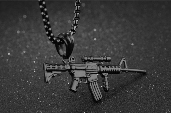 Stainless Steel Unique Machine Gun Necklace
