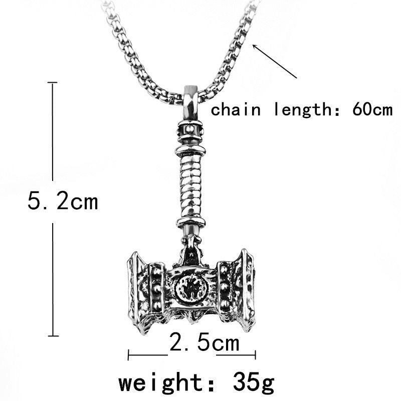 Stainless Steel Mighty Hammer Necklace