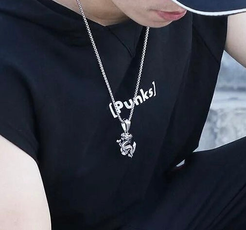 Stainless Steel Scaled Dragon Necklace