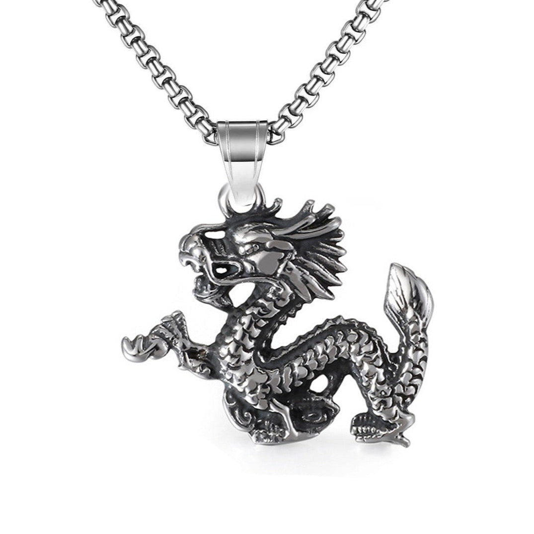 Stainless Steel Scaled Dragon Necklace