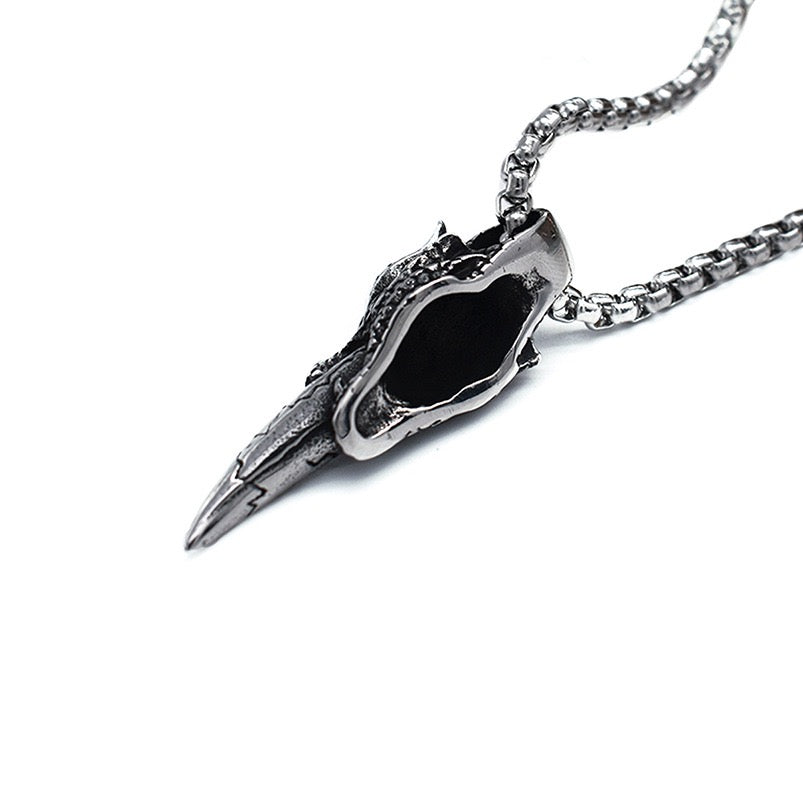 Stainless Steel Retro Dragon Fang Necklace