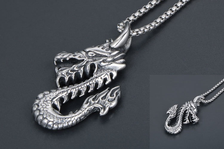 Stainless Steel Fantastic Dragon Necklace
