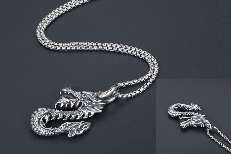 Stainless Steel Fantastic Dragon Necklace