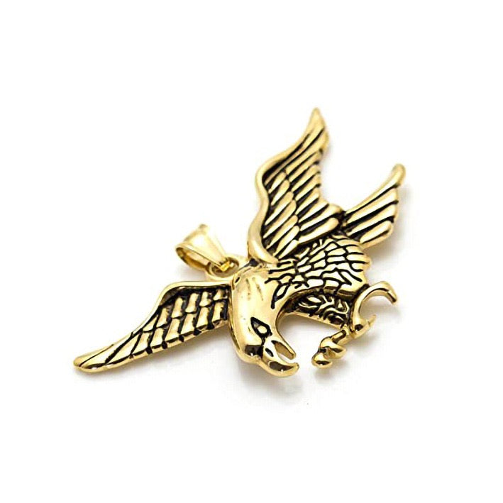 Stainless Steel Flying Eagle Necklace for Men, Flying Charm Nordic Viking Pendant