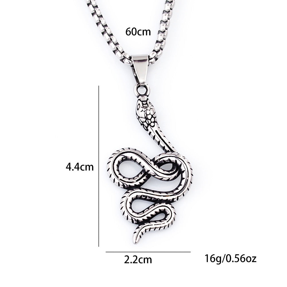 Stainless Steel Cute Entangled Snake Necklace