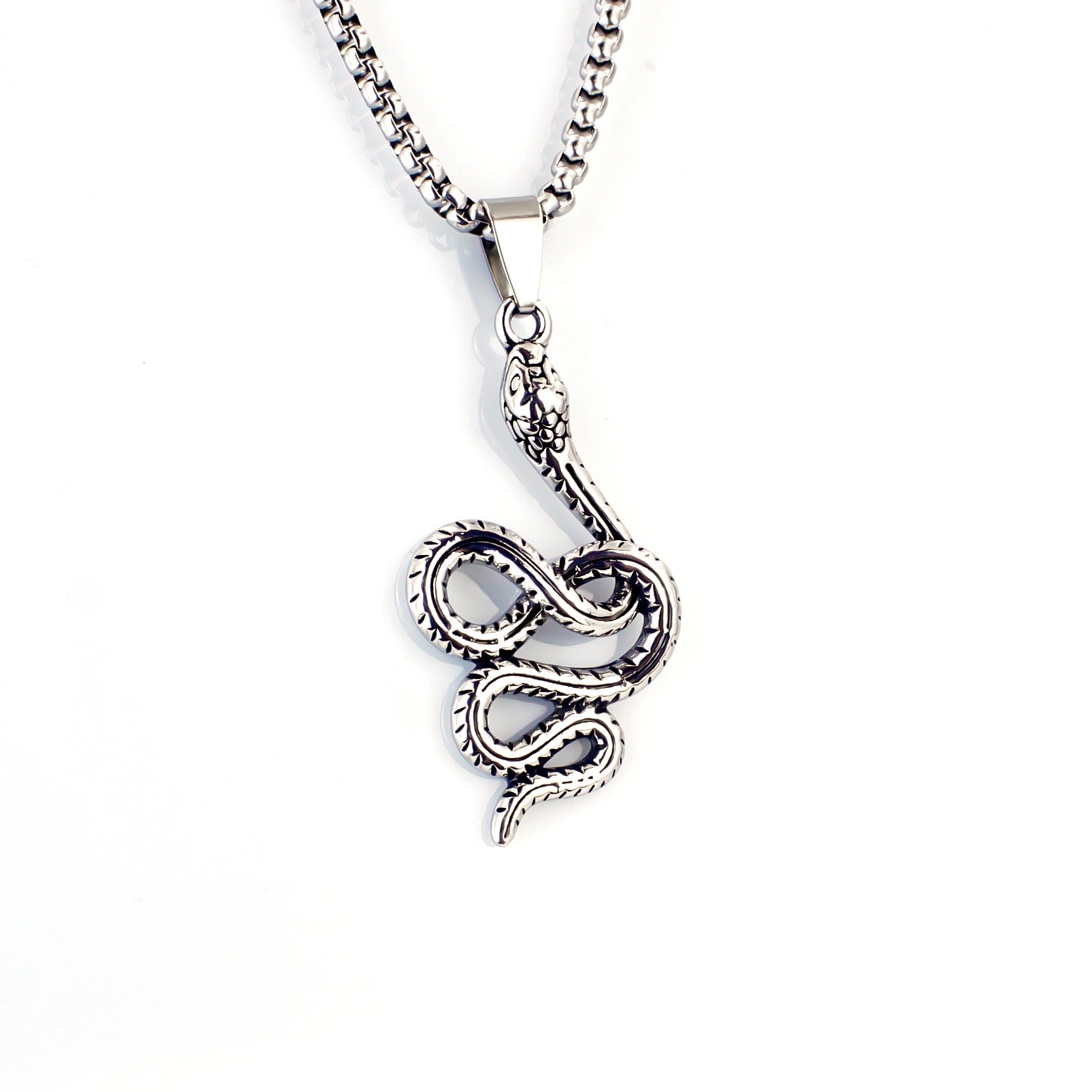 Stainless Steel Cute Entangled Snake Necklace