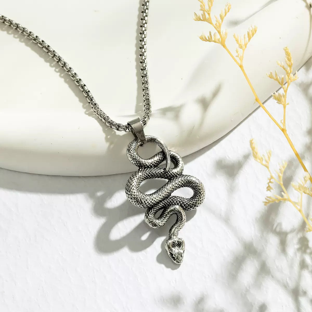Stainless Steel Snake Necklace For Snake Enthusiast