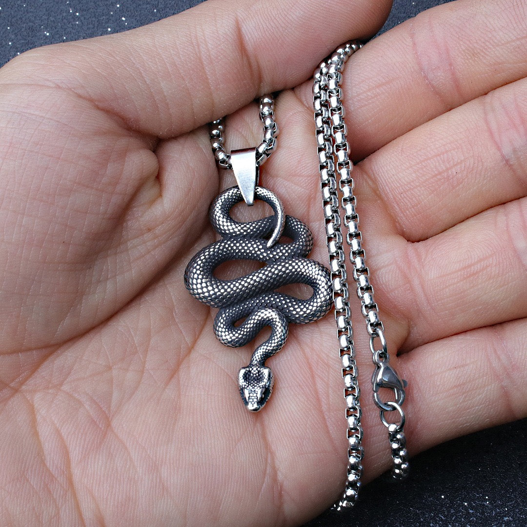 Stainless Steel Snake Necklace For Snake Enthusiast