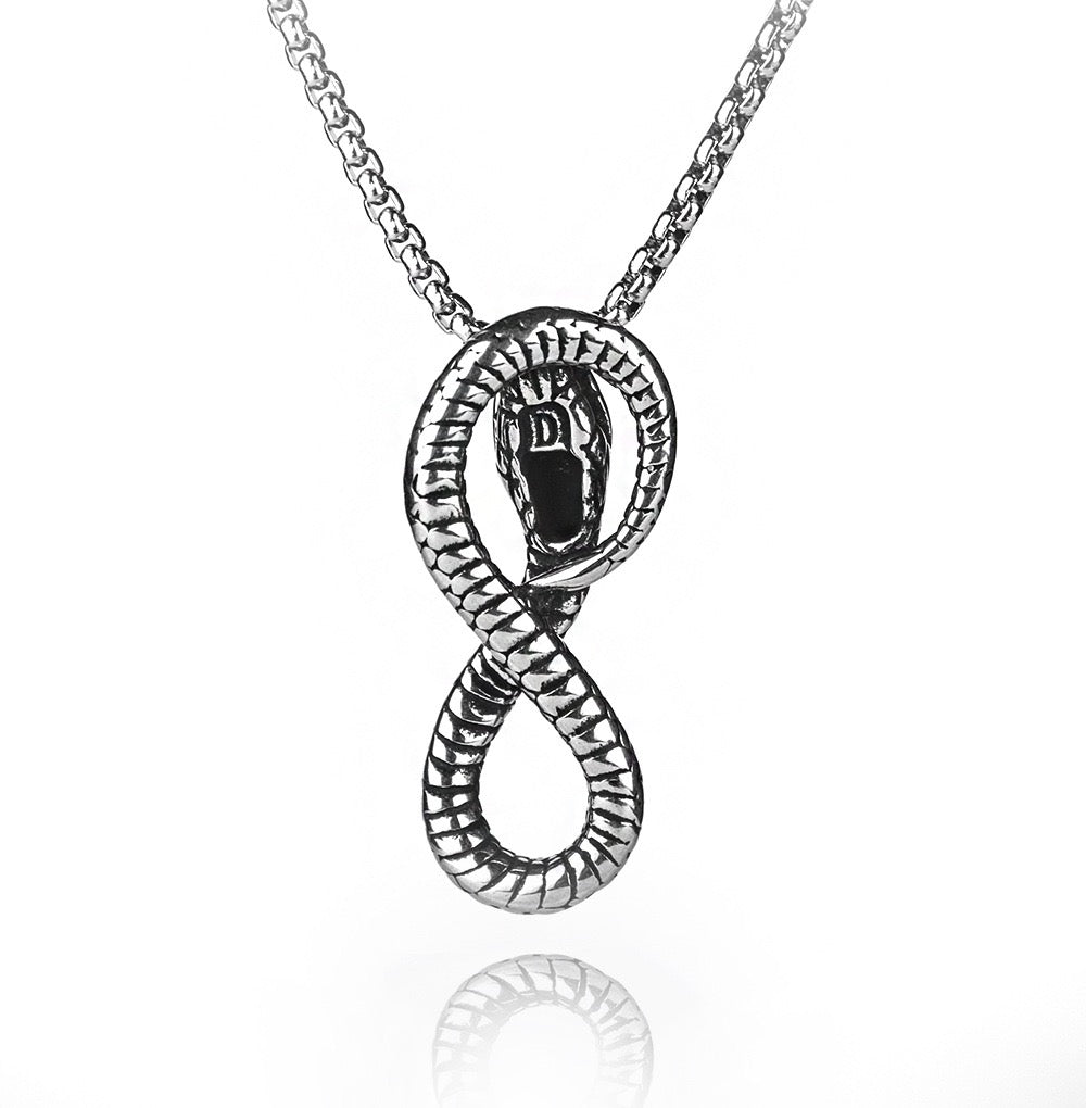 Stainless Steel Ouroboros Snake Necklace