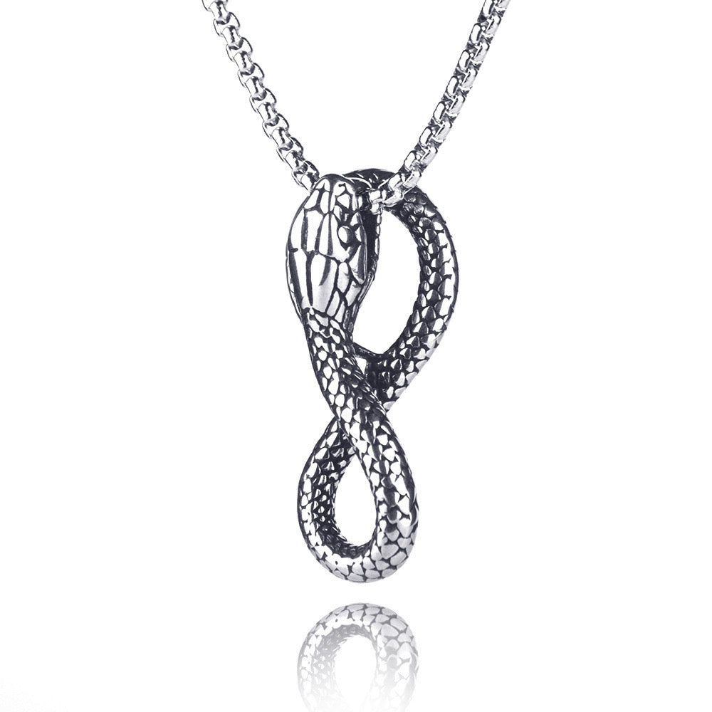 Stainless Steel Ouroboros Snake Necklace