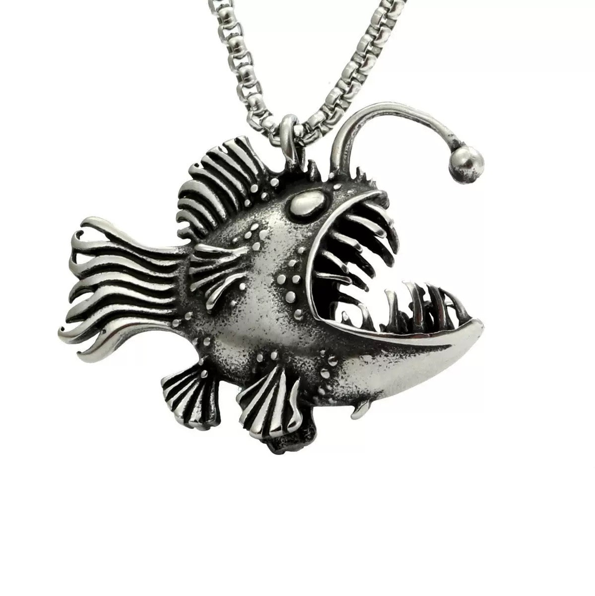 Stainless Steel Lanternfish Footballfish Necklace