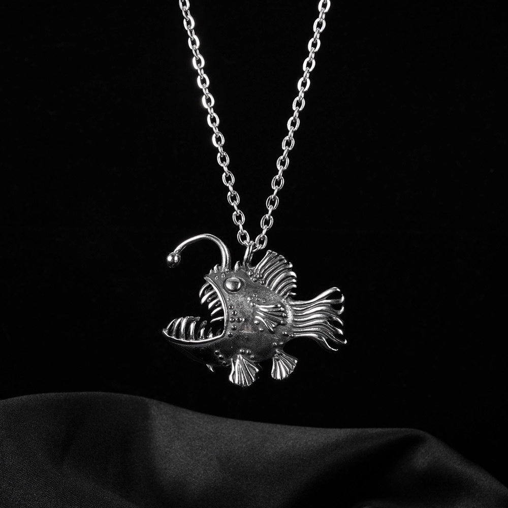 Stainless Steel Lanternfish Footballfish Necklace