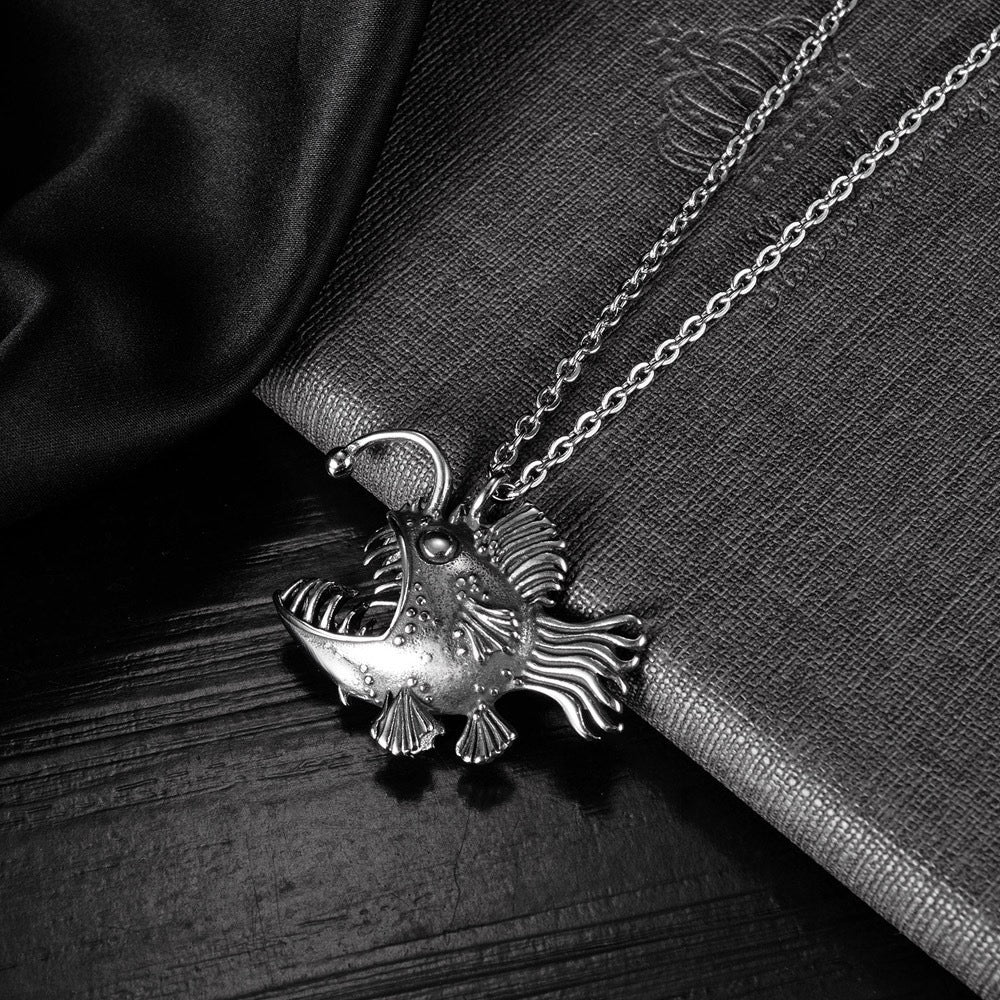 Stainless Steel Lanternfish Footballfish Necklace
