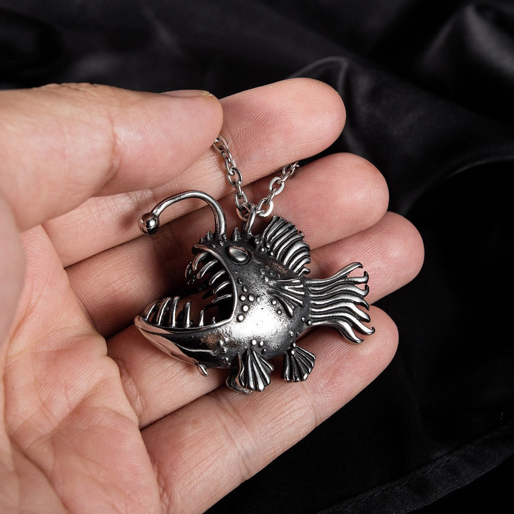Stainless Steel Lanternfish Footballfish Necklace