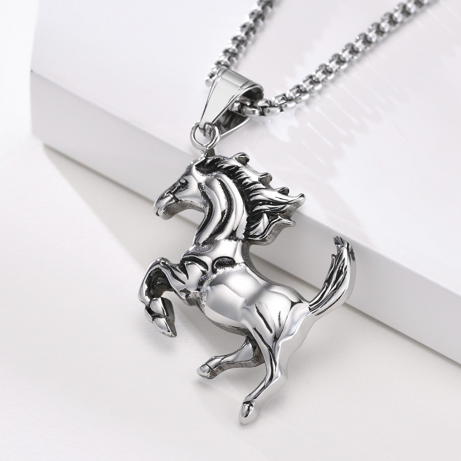 Stainless Steel Gallant Horse Necklace