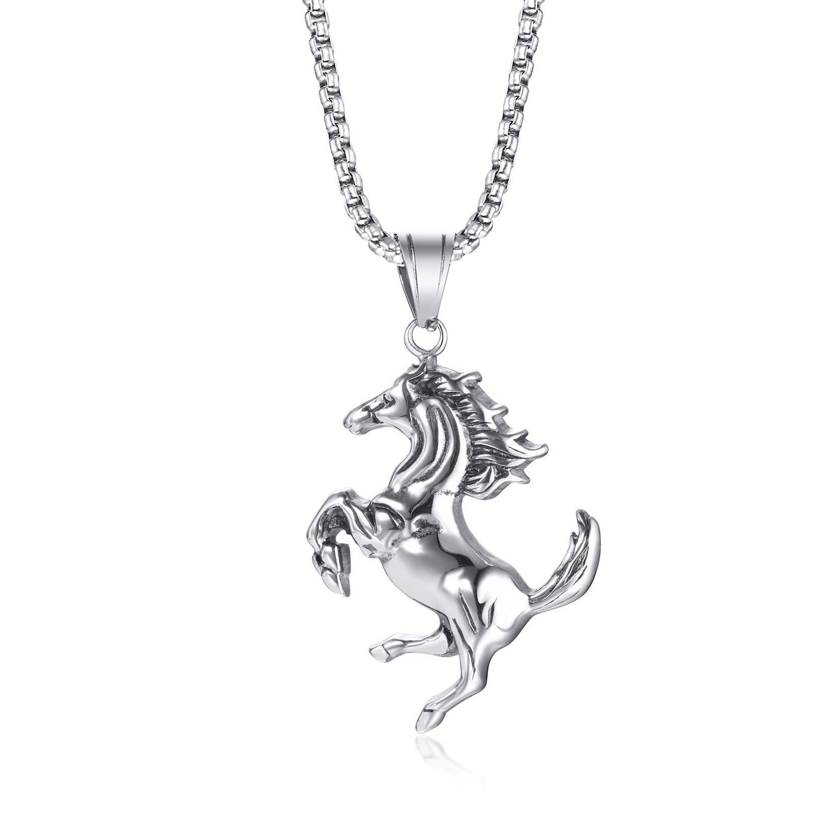 Stainless Steel Gallant Horse Necklace