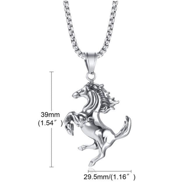 Stainless Steel Gallant Horse Necklace