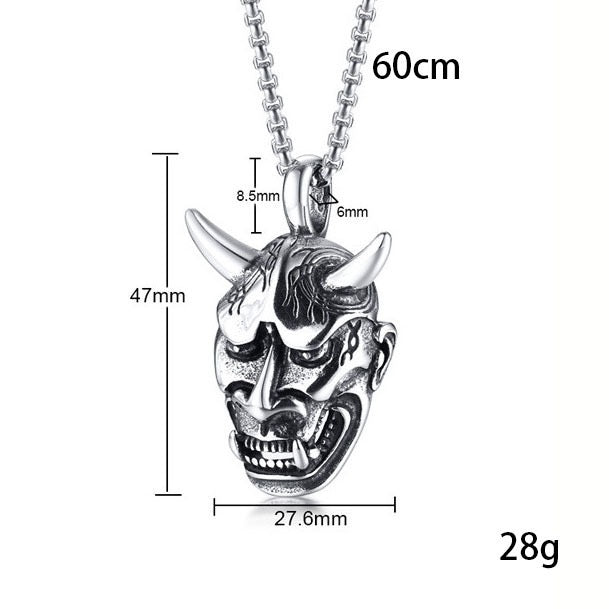 Stainless Steel Japanese Ninja Mask Necklace