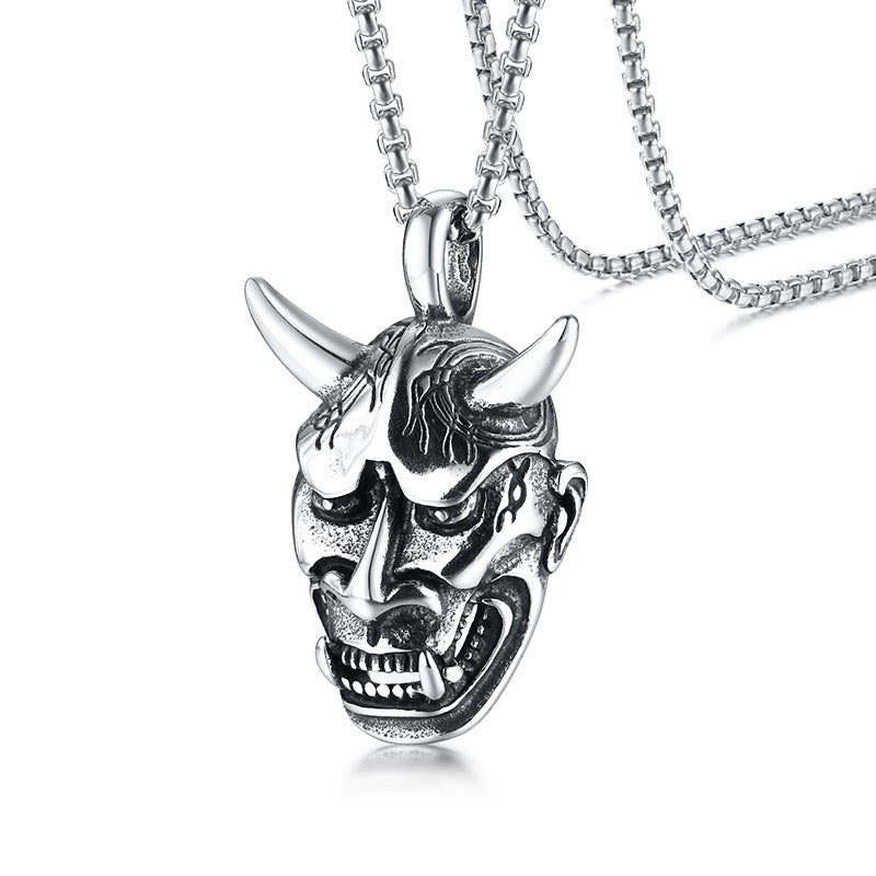 Stainless Steel Japanese Ninja Mask Necklace