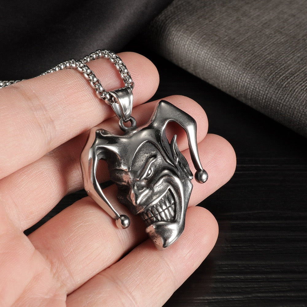 Stainless Steel Evil Clown Necklace