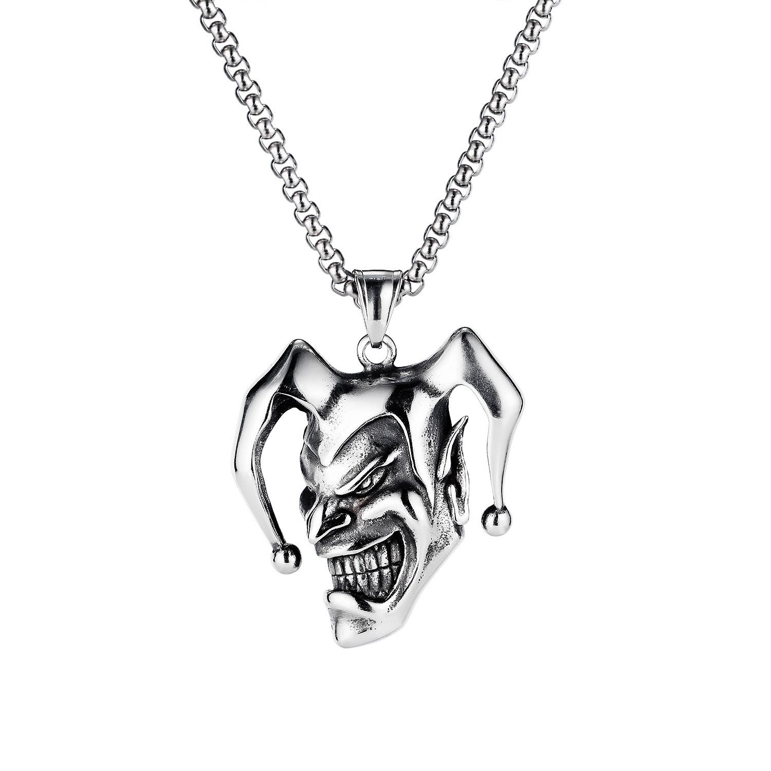 Stainless Steel Evil Clown Necklace