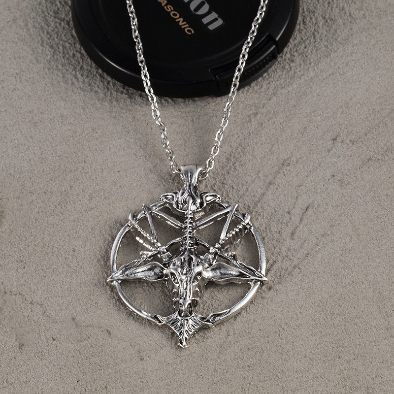 Stainless Steel Satanic Goat Head Necklace