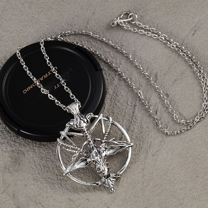 Stainless Steel Satanic Goat Head Necklace