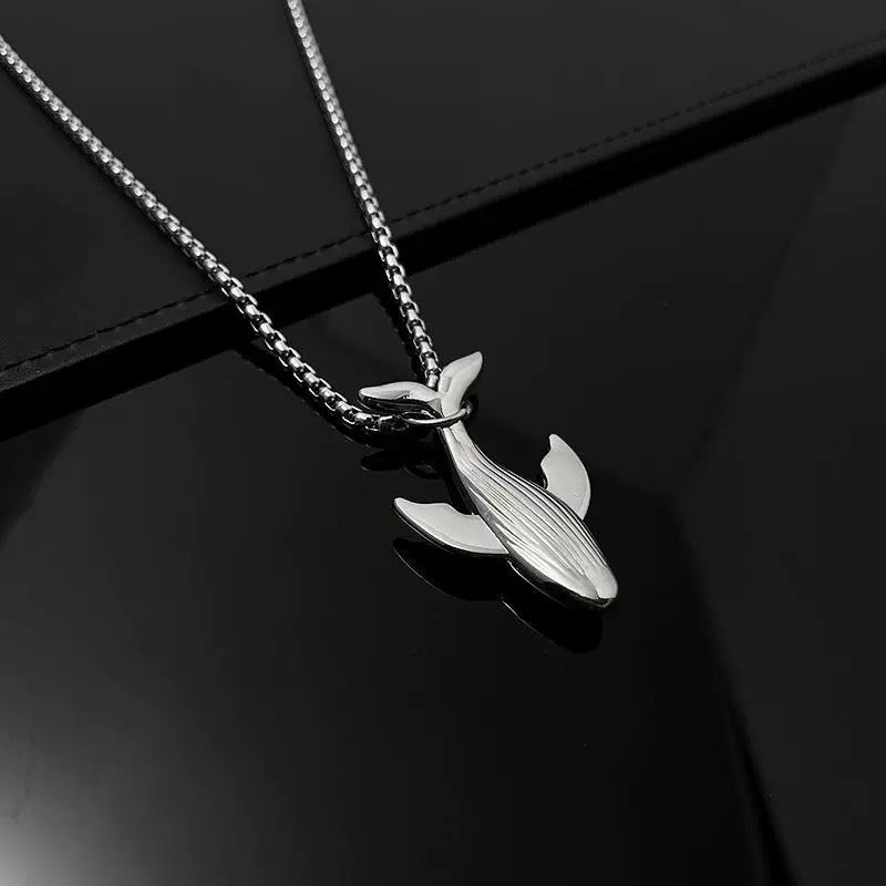 Stainless Steel Whale Fall Necklace