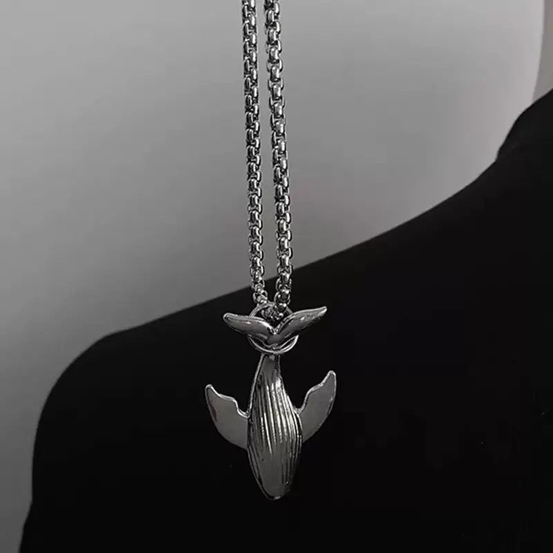 Stainless Steel Whale Fall Necklace