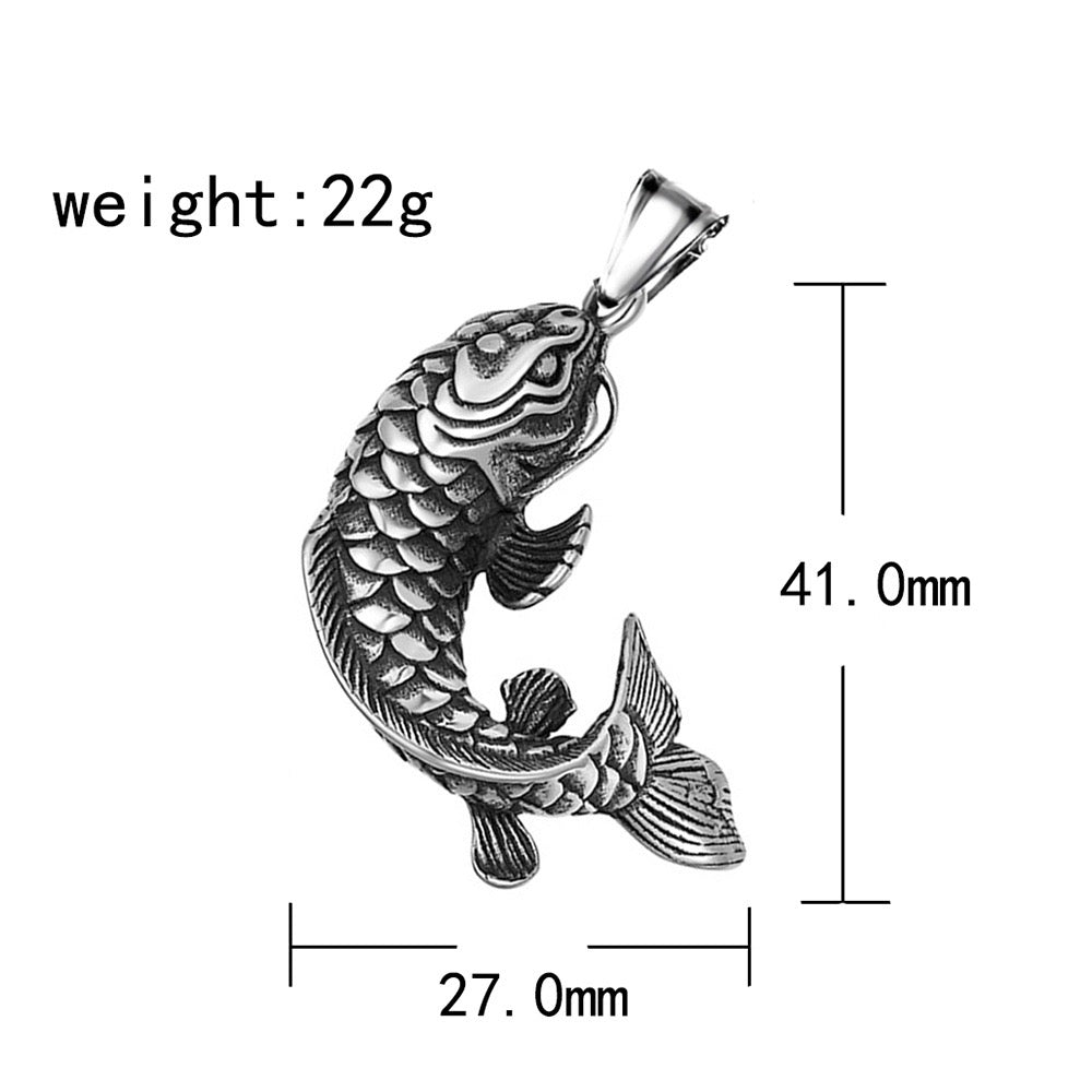 Stainless Steel Carp Koi Necklace