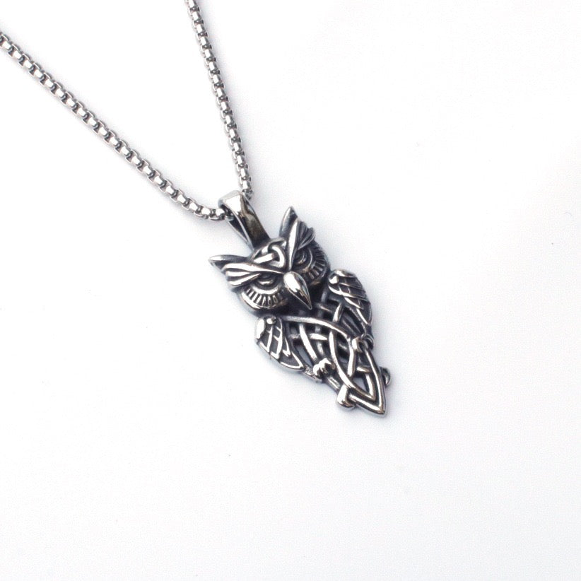Stainless Steel Owl Necklace