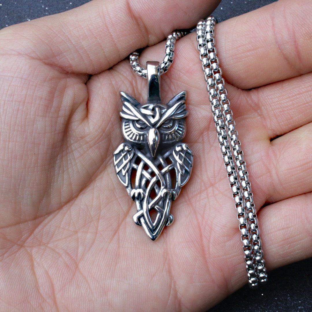 Stainless Steel Owl Necklace